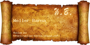Weller Barna névjegykártya